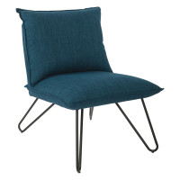 OSP Home Furnishings RVR51-M71 Riverdale Chair in Azure with Black Legs
